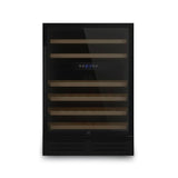 Ⓜ️🔵🔵🔵 LES PETITS CHAMPS CAVCEDB46 - Cantinetta TOTAL BLACK per 46 bottiglie, NERA, 2 ZONE DI TEMPERATURA, 6 ripiani in legno, funzione inverno, anti-UV, ANTIVIBRAZIONE