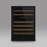 Ⓜ️🔵🔵🔵 LES PETITS CHAMPS CAVCEDB46 - Cantinetta TOTAL BLACK per 46 bottiglie, NERA, 2 ZONE DI TEMPERATURA, 6 ripiani in legno, funzione inverno, anti-UV, ANTIVIBRAZIONE