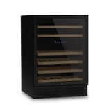 Ⓜ️🔵🔵🔵 LES PETITS CHAMPS CAVCEDB46 - Cantinetta TOTAL BLACK per 46 bottiglie, NERA, 2 ZONE DI TEMPERATURA, 6 ripiani in legno, funzione inverno, anti-UV, ANTIVIBRAZIONE