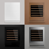 Ⓜ️🔵🔵🔵 LES PETITS CHAMPS CAVINTG48 - Cantinetta da incasso, con fronte pannellabile e personalizzabile, 48 bottiglie, nera con porta in vetro, 5 ripiani in legno, funzione inverno, anti-UV, ANTIVIBRAZIONE, controllo digitale