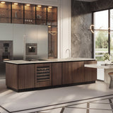 Ⓜ️🔵🔵🔵 LES PETITS CHAMPS CAVINTG48 - Cantinetta da incasso, con fronte pannellabile e personalizzabile, 48 bottiglie, nera con porta in vetro, 5 ripiani in legno, funzione inverno, anti-UV, ANTIVIBRAZIONE, controllo digitale