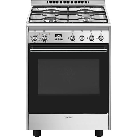 Ⓜ️🔵🔵🔵 Smeg CX60GP - Cucina, Piano cottura a a Gas, 60x60 cm, Acciaio Inox, Forno Termoventilato, Nuova Classe A