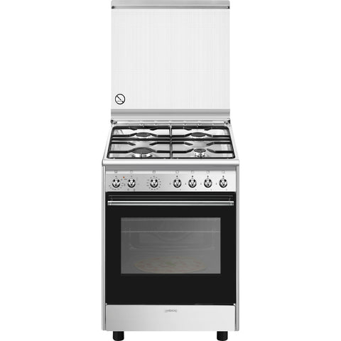Ⓜ️🔵🔵🔵 Smeg CX61GMPZ - Cucina, Piano cottura a gas, Forno Termoventilato, Inox, 60x60 cm, Nuova Classe A