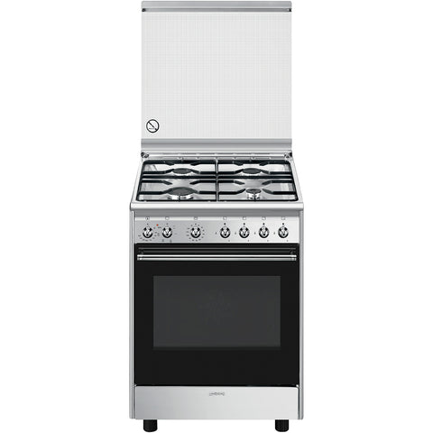 Ⓜ️🔵🔵🔵 Smeg CX61GM - Cucina, Piano cottura a gas, Forno Termoventilato, Inox, 60x60 cm, Nuova Classe A