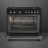 Ⓜ️🔵🔵🔵 Smeg CX91GMBL - Cucina, Piano cottura a a Gas, 90x60 cm, Nero, Forno Termoventilato, Nuova Classe A