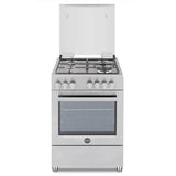 Ⓜ️🔵🔵🔵 LA GERMANIA SE664EX - Cucina ACCIAIO INOX, 60 cm, forno elettrico, 4 fuochi gas CON COPERCHIO, Classe A