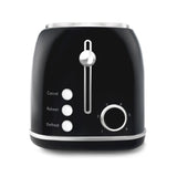 Ⓜ️🔵🔵🔵 SWEISS GRV9 - Tostapane vintage speciale per fette grandi, colore NERO RETRÒ con dettagli cromati, PINZE IN LEGNO e corpo in ACCIAIO INOX
