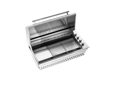 Ⓜ️🔵🔵🔵 ILVE HBBQ100 - Barbecue per esterni, 3 Piastre separate e rimovibili, Acciaio inox, Linea Professional Plus, Incasso