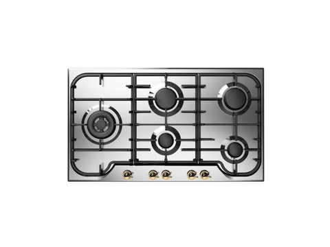 Ⓜ️🔵🔵🔵 ILVE HCB90SDN - Piano cottura a gas, 5 Fuochi, Bruciatori a gas Dual, Acciaio smaltato o inox, 90 cm, Linea Nostalgie, Incasso