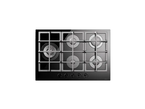 Ⓜ️🔵🔵🔵 ILVE HCG75SCK - Piano cottura a gas, 5 Fuochi, Griglie in ghisa, Spartifiamma in alluminio, Vetro temperato, 75 cm, Linea Professional Plus, Incasso