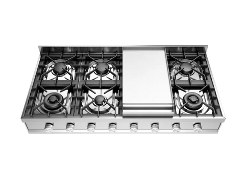 Ⓜ️🔵🔵🔵 ILVE HCP120FD - Piano cottura da appoggio, 6 Fuochi a gas, Bruciatore Dual, Piastra Fry Top, Griglie in ghisa, Spartifiamma in ottone, Acciaio inox o Acciaio satinato, 120 cm, Linea Professional Plus, Incasso