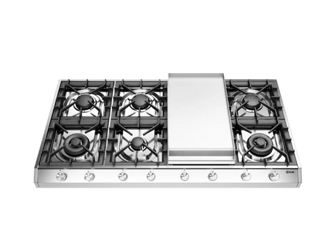 Ⓜ️🔵🔵🔵 ILVE HCP1265FD - Piano cottura da appoggio, 6 Fuochi a gas, Piastra Fry Top, Bruciatore Dual, Griglie in ghisa, Spartifiamma in ottone, Acciaio inox o Acciaio satinato, 120 cm, Linea Professional Plus, Incasso