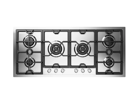 Ⓜ️🔵🔵🔵 ILVE HCPMT125DD - Piano cottura filo top, 6 Fuochi a gas, Griglie in ghisa, Spartifiamma in ottone, Due bruciatori Dual, Acciaio inox, 120 cm, Linea Panoramagic, Incasso
