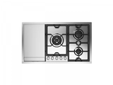 Ⓜ️🔵🔵🔵 ILVE HCPMT95FD - Piano cottura filo top, 5 Fuochi a gas, Griglie in ghisa, Spartifiamma in ottone, Acciaio inox, Piastra Fry Top, Bruciatore Dual, 90 cm, Linea Panoramagic, Incasso