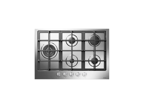 Ⓜ️🔵🔵🔵 ILVE HCS75SCK - Piano cottura a gas, 5 Fuochi, Griglie in ghisa, Spartifiamma in alluminio, Acciaio inox o Acciaio smaltato, 75 cm, Linea Professional Plus, Incasso