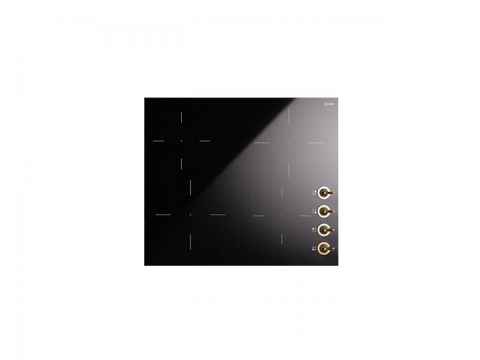 Ⓜ️🔵🔵🔵 ILVE HVI364N - Piano cottura induzione, 4 Zone con manopole, Vetro ceramica, Nero lucido, 60 cm, Linea Nostalgie, Incasso