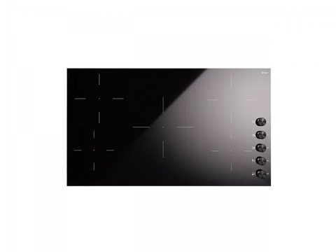 Ⓜ️🔵🔵🔵 ILVE HVI395 - Piano cottura induzione, 5 Zone con manopole, Vetro ceramica, Nero lucido, 90 cm, Linea Professional Plus, Incasso