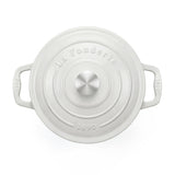 Ⓜ️🔵🔵🔵 La Fonderie 1890 IENA22 - Pentola a Cocotte tonda in ghisa, smaltata beige, SENZA PFAS, PFAS FREE, pentola con 2 manici e coperchio, diametro 22 cm, Capienza 3,3 litri