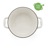 Ⓜ️🔵🔵🔵 La Fonderie 1890 IENA22 - Pentola a Cocotte tonda in ghisa, smaltata beige, SENZA PFAS, PFAS FREE, pentola con 2 manici e coperchio, diametro 22 cm, Capienza 3,3 litri