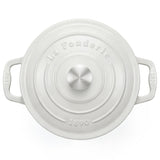 Ⓜ️🔵🔵🔵 La Fonderie 1890 IENA25 - Pentola a Cocotte tonda in ghisa, smaltata beige, SENZA PFAS, PFAS FREE, pentola con 2 manici e coperchio, diametro 25 cm, Capienza 4,7 litri