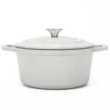 Ⓜ️🔵🔵🔵 La Fonderie 1890 IENA25 - Pentola a Cocotte tonda in ghisa, smaltata beige, SENZA PFAS, PFAS FREE, pentola con 2 manici e coperchio, diametro 25 cm, Capienza 4,7 litri