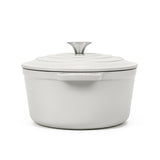 Ⓜ️🔵🔵🔵 La Fonderie 1890 IENA25 - Pentola a Cocotte tonda in ghisa, smaltata beige, SENZA PFAS, PFAS FREE, pentola con 2 manici e coperchio, diametro 25 cm, Capienza 4,7 litri