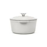 Ⓜ️🔵🔵🔵 La Fonderie 1890 IENA36 - Pentola a Cocotte ovale in ghisa, smaltata beige, SENZA PFAS, PFAS FREE, pentola con 2 manici e coperchio, ellisse 36 x 28 cm, Capienza 7,7 litri