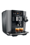 Ⓜ️🔵🔵🔵 JURA J10 Twin Diamond Onyx - Macchina da caffè espresso a due tazze COMPLETAMENTE AUTOMATICA, con COFFEE EYE rileva la posizione della tazza, colore Diamond Onyx, 46 Bevande, anche con latte, funzione LIGHT BREW, accessorio per sciroppi SWEET FOAM