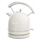 Ⓜ️🔵🔵🔵 SWEISS GRV8+KTL8 - Set di tostapane e bollitore elettrico vintage, colore BEIGE RETRÒ con dettagli cromati