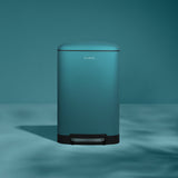 Ⓜ️🔵🔵🔵 Les Collectors N°534 - Pattumiera a pedale, 20 litri, corpo in ACCIAIO INOX e finitura LAGUNA BLU OPACO satinato, CHIUSURA SILENZIOSA del coperchio, SATIN LAGOON BLUE