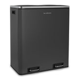 Ⓜ️🔵🔵🔵 Les Collectors N°916 - Pattumiera  per raccolta differenziata a pedale 60 litri, 2 SCOMPARTI da 30 litri, colore GRIGIO SCURO OPACO