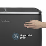 Ⓜ️🔵🔵🔵 Les Collectors N°916 - Pattumiera  per raccolta differenziata a pedale 60 litri, 2 SCOMPARTI da 30 litri, colore GRIGIO SCURO OPACO