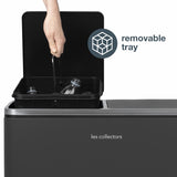 Ⓜ️🔵🔵🔵 Les Collectors N°916 - Pattumiera  per raccolta differenziata a pedale 60 litri, 2 SCOMPARTI da 30 litri, colore GRIGIO SCURO OPACO
