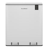 Ⓜ️🔵🔵🔵 Les Collectors N°918 - Pattumiera TOTAL WHITE per raccolta differenziata a pedale 60 litri, 2 SCOMPARTI da 30 litri, colore BIANCO SATINATO