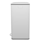 Ⓜ️🔵🔵🔵 Les Collectors N°918 - Pattumiera TOTAL WHITE per raccolta differenziata a pedale 60 litri, 2 SCOMPARTI da 30 litri, colore BIANCO SATINATO
