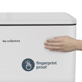 Ⓜ️🔵🔵🔵 Les Collectors N°918 - Pattumiera TOTAL WHITE per raccolta differenziata a pedale 60 litri, 2 SCOMPARTI da 30 litri, colore BIANCO SATINATO