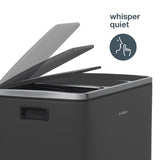 Ⓜ️🔵🔵🔵 Les Collectors N°990 - Pattumiera, 10 ANNI GARANZIA, raccolta differenziata 3 scomparti a pedale, GRIGIO SCURO OPACO su acciaio inox, 54L