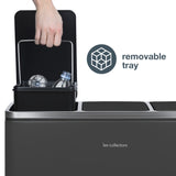 Ⓜ️🔵🔵🔵 Les Collectors N°990 - Pattumiera, 10 ANNI GARANZIA, raccolta differenziata 3 scomparti a pedale, GRIGIO SCURO OPACO su acciaio inox, 54L