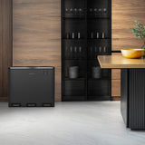 Ⓜ️🔵🔵🔵 Les Collectors N°990 - Pattumiera, 10 ANNI GARANZIA, raccolta differenziata 3 scomparti a pedale, GRIGIO SCURO OPACO su acciaio inox, 54L