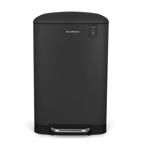 Ⓜ️🔵🔵🔵 Les Collectors N°531 - Pattumiera a pedale, corpo in ACCIAIO INOX e finitura GRIGIO SCURO OPACO, 20 litri, CHIUSURA SILENZIOSA del coperchio