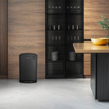 Ⓜ️🔵🔵🔵 Les Collectors N°531 - Pattumiera a pedale, corpo in ACCIAIO INOX e finitura GRIGIO SCURO OPACO, 20 litri, CHIUSURA SILENZIOSA del coperchio