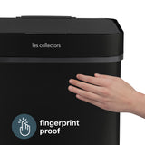 Ⓜ️🔵🔵🔵 Les Collectors N°1015 - Pattumiera per raccolta differenziata, TOTAL BLACK, tutta nera, 3 scomparti, 67 litri totali, sensore movimento, silenziosa