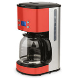 Ⓜ️🔵🔵🔵 H.Koenig MG30 Rossa - Macchina per caffè americano, ROSSA E INOX, vetro e inox, 1,8 litri, display LCD, funzione per mantenere il caffè caldo