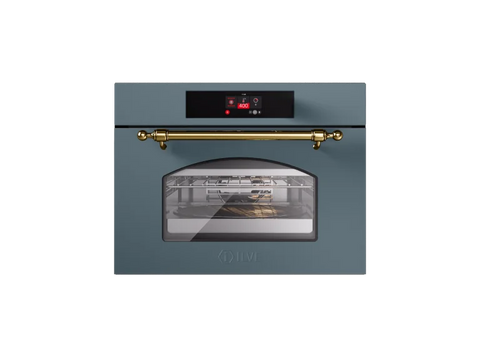 Ⓜ️🔵🔵🔵 ILVE 645NTZ41 - Forno elettrico compatto multifunzione, Incasso, 60 cm, Capacità 37 L, Acciaio inox o Acciaio verniciato, Temp. 400°C, Program. elettronico touch TFT, 16 funzioni, Linea Nostalgie, Nuova classe A