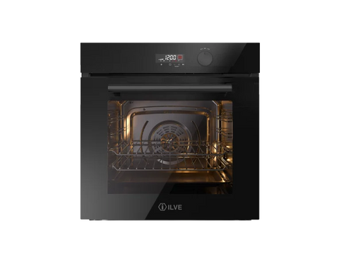 Ⓜ️🔵🔵🔵 ILVE OV601GL3 - Forno multifunzione elettrico, Incasso, 60 cm, Capacità 65 L, Vetro nero temperato, Temp. 300°C, 10 funzioni, Controllo elettronico, Linea Professional Plus, Nuova classe A+