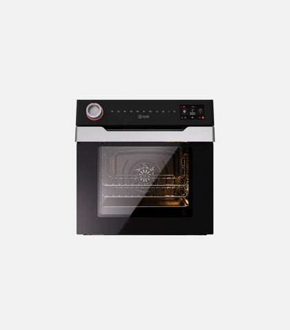 Ⓜ️🔵🔵🔵 ILVE OV60PMT3-MK - Forno elettrico multifunzione, Incasso, 60 cm, Capacità 65 L, Acciaio inox, Nero opaco/ Satinato, Temp. 320°C, Display touch TFT, 16 funzioni, Linea Panoramagic, Nuova classe A+