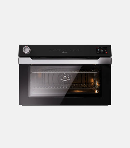 Ⓜ️🔵🔵🔵 ILVE OV91PMT3-MK - Forno elettrico multifunzione, Incasso, 90 cm, Capacità 110 L, Acciaio inox, Nero opaco/ Satinato, Temp. 300°C, Display touch TFT, 16 funzioni, Linea Panoramagic, Nuova classe A