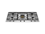 Ⓜ️🔵🔵🔵 BERTAZZONI PM36500X - Piano Cottura, 90 cm, a Segmenti, Acciaio Inox, Serie Professional, Dual Wok Centrale