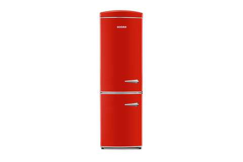 Ⓜ️🔵🔵🔵 SEVERIN RKG 8887 - Frigorifero Retrò combinato, ROSSO, apertura a sinistra, TOTAL NO-FROST MULTI-AIRFLOW, Nuoca classe E
