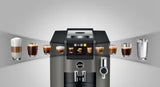 Ⓜ️🔵🔵🔵 JURA S8 Dark Inox - Macchina da caffè espresso COMPLETAMENTE AUTOMATICA, colore Dark Inox, 27 Bevande, anche con latte, Funzione Sweet Foam